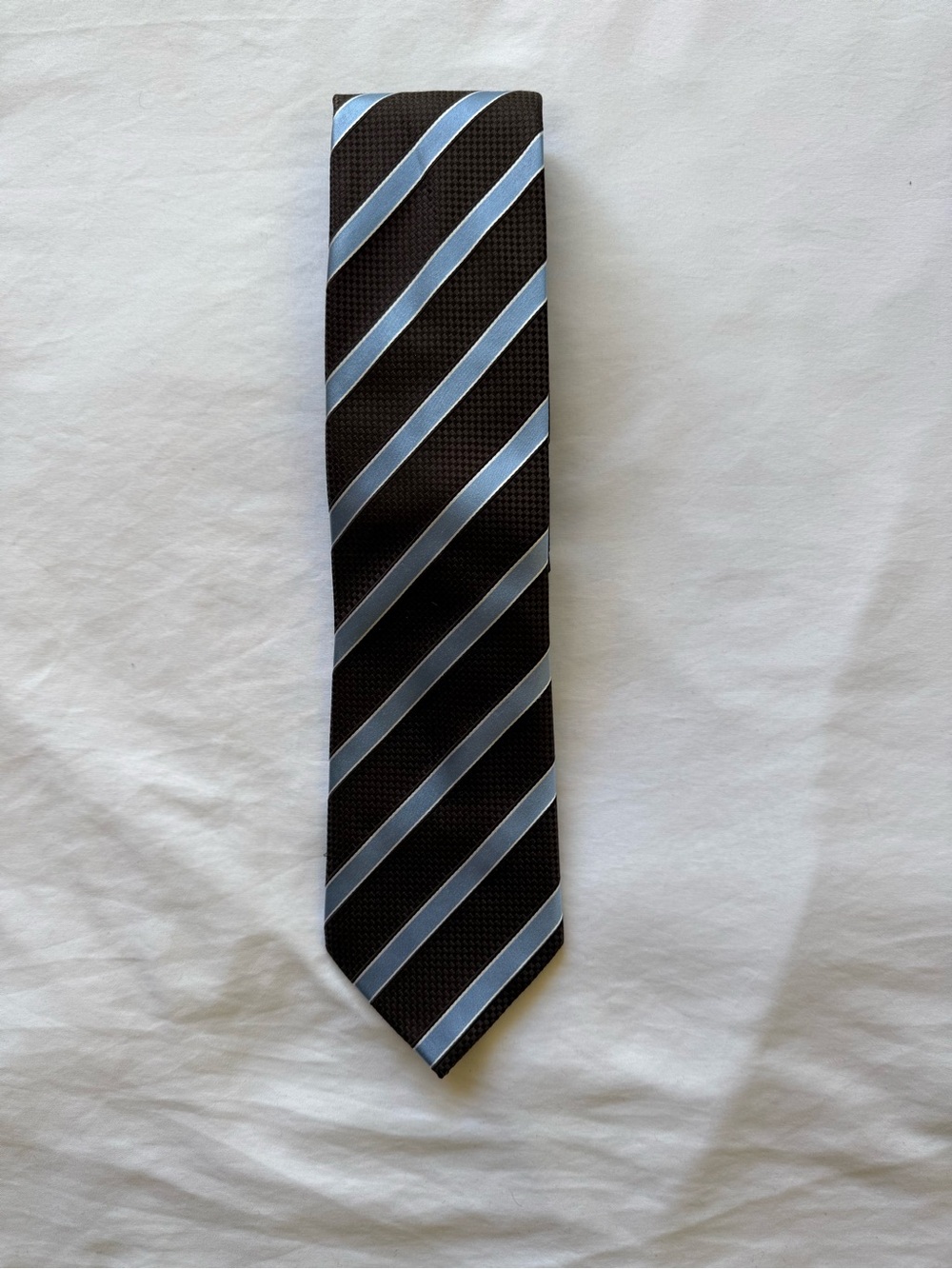 Donald Trump Signature collection brown and Light Blue Striped Men's Dress Tie